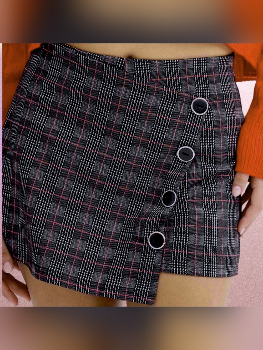 BONGO -- Plaid Mini Skort Button Detail | nwt